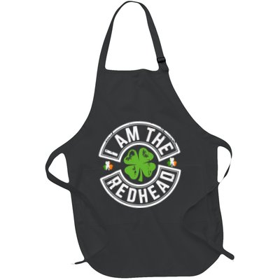 I Am The Redhead Dibs On The Redhead Funny St Patricks Day Full-Length Apron With Pockets