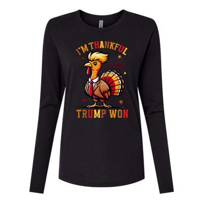 I Am Thankful That Trump Won Usa Thanksgiving Turkey Thanks Womens Cotton Relaxed Long Sleeve T-Shirt