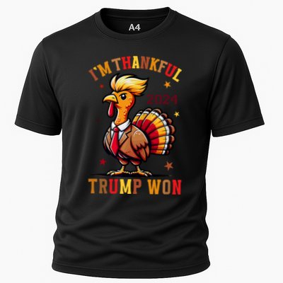 I Am Thankful That Trump Won Usa Thanksgiving Turkey Thanks Cooling Performance Crew T-Shirt