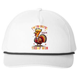 I Am Thankful That Trump Won Usa Thanksgiving Turkey Thanks Snapback Five-Panel Rope Hat