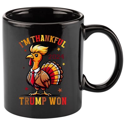 I Am Thankful That Trump Won Usa Thanksgiving Turkey Thanks 11oz C Handle Ceramic Mug
