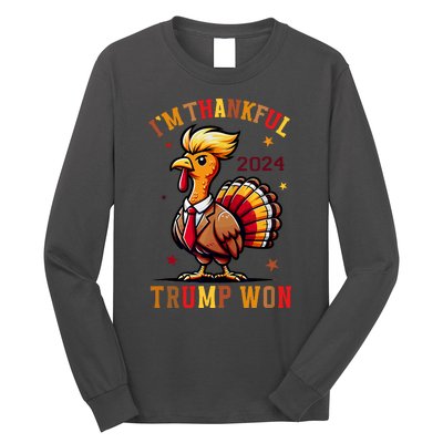 I Am Thankful That Trump Won Usa Thanksgiving Turkey Thanks Long Sleeve Shirt