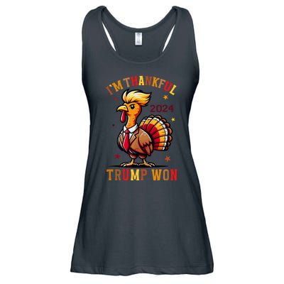 I Am Thankful That Trump Won Usa Thanksgiving Turkey Thanks Ladies Essential Flowy Tank