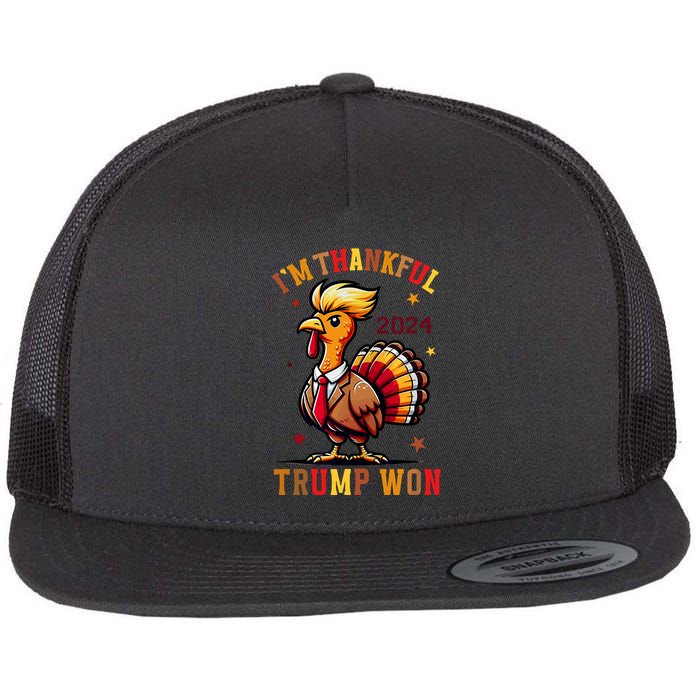 I Am Thankful That Trump Won Usa Thanksgiving Turkey Thanks Flatbill Hat