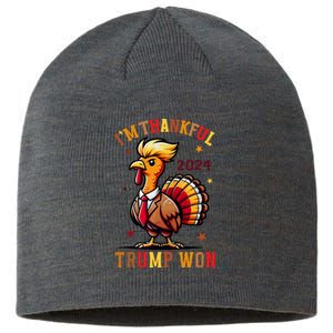 I Am Thankful That Trump Won Usa Thanksgiving Turkey Thanks Sustainable Beanie