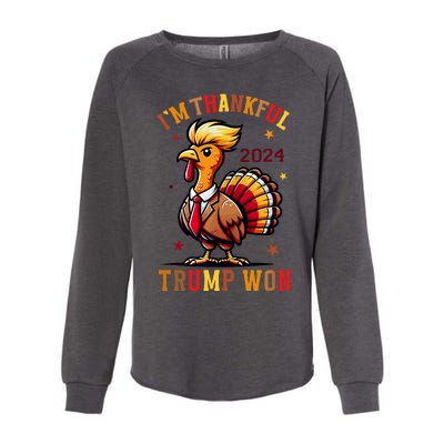 I Am Thankful That Trump Won Usa Thanksgiving Turkey Thanks Womens California Wash Sweatshirt