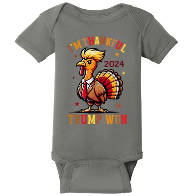 I Am Thankful That Trump Won Usa Thanksgiving Turkey Thanks Baby Bodysuit