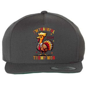 I Am Thankful That Trump Won Usa Thanksgiving Turkey Thanks Wool Snapback Cap