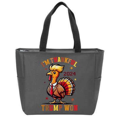 I Am Thankful That Trump Won Usa Thanksgiving Turkey Thanks Zip Tote Bag