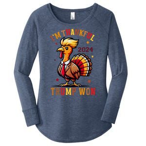 I Am Thankful That Trump Won Usa Thanksgiving Turkey Thanks Women's Perfect Tri Tunic Long Sleeve Shirt