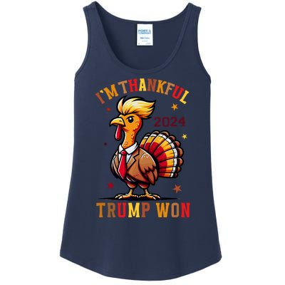 I Am Thankful That Trump Won Usa Thanksgiving Turkey Thanks Ladies Essential Tank