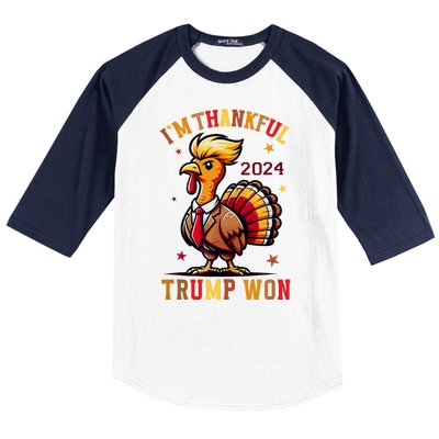 I Am Thankful That Trump Won Usa Thanksgiving Turkey Thanks Baseball Sleeve Shirt