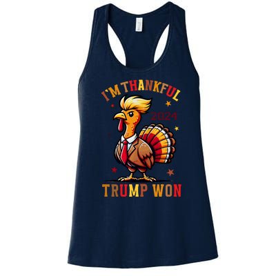 I Am Thankful That Trump Won Usa Thanksgiving Turkey Thanks Women's Racerback Tank