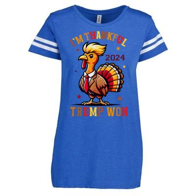 I Am Thankful That Trump Won Usa Thanksgiving Turkey Thanks Enza Ladies Jersey Football T-Shirt