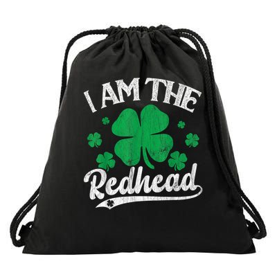 I Am The Redhead Dibs on The Redhead Funny St Patricks day Drawstring Bag