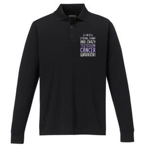 Im A Testicular Cancer Warrior! Testicular Cancer Awareness Gift Performance Long Sleeve Polo