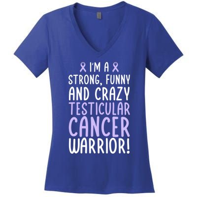 Im A Testicular Cancer Warrior! Testicular Cancer Awareness Gift Women's V-Neck T-Shirt