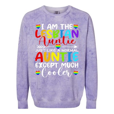 I Am The Lesbian Auntie Matching Pride Lgbt Heart Lesbian Funny Gift Colorblast Crewneck Sweatshirt