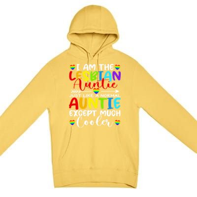 I Am The Lesbian Auntie Matching Pride Lgbt Heart Lesbian Funny Gift Premium Pullover Hoodie