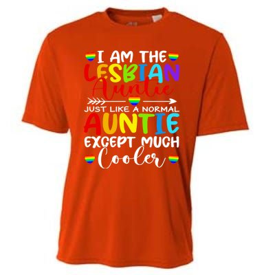 I Am The Lesbian Auntie Matching Pride Lgbt Heart Lesbian Funny Gift Cooling Performance Crew T-Shirt