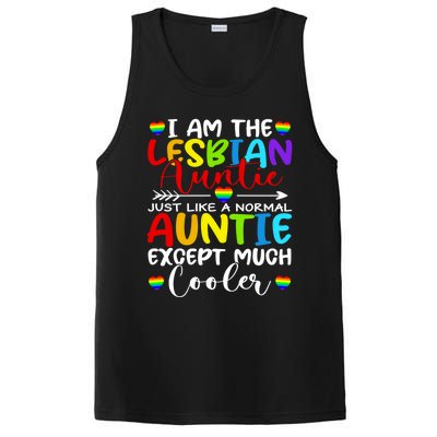 I Am The Lesbian Auntie Matching Pride Lgbt Heart Lesbian Funny Gift PosiCharge Competitor Tank