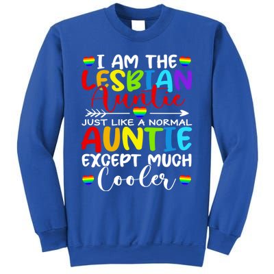 I Am The Lesbian Auntie Matching Pride Lgbt Heart Lesbian Funny Gift Sweatshirt