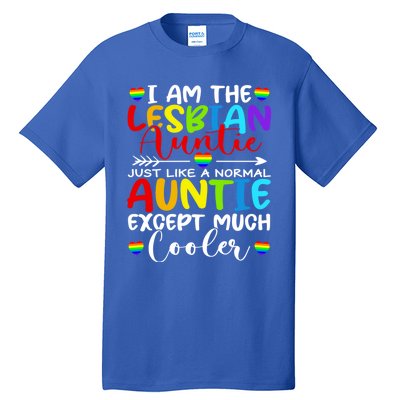 I Am The Lesbian Auntie Matching Pride Lgbt Heart Lesbian Funny Gift Tall T-Shirt