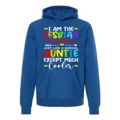 I Am The Lesbian Auntie Matching Pride Lgbt Heart Lesbian Funny Gift Premium Hoodie