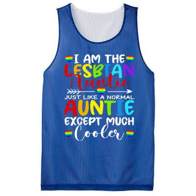 I Am The Lesbian Auntie Matching Pride Lgbt Heart Lesbian Funny Gift Mesh Reversible Basketball Jersey Tank