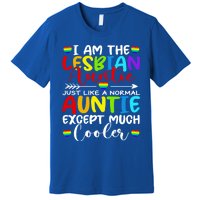 I Am The Lesbian Auntie Matching Pride Lgbt Heart Lesbian Funny Gift Premium T-Shirt