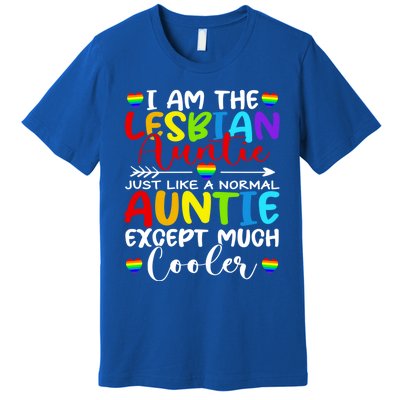 I Am The Lesbian Auntie Matching Pride Lgbt Heart Lesbian Funny Gift Premium T-Shirt