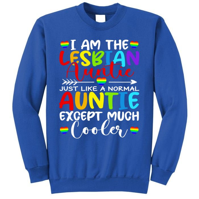 I Am The Lesbian Auntie Matching Pride Lgbt Heart Lesbian Funny Gift Tall Sweatshirt