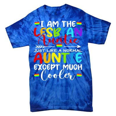 I Am The Lesbian Auntie Matching Pride Lgbt Heart Lesbian Funny Gift Tie-Dye T-Shirt