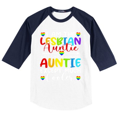 I Am The Lesbian Auntie Matching Pride Lgbt Heart Lesbian Funny Gift Baseball Sleeve Shirt