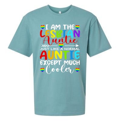 I Am The Lesbian Auntie Matching Pride Lgbt Heart Lesbian Funny Gift Sueded Cloud Jersey T-Shirt