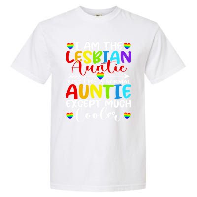 I Am The Lesbian Auntie Matching Pride Lgbt Heart Lesbian Funny Gift Garment-Dyed Heavyweight T-Shirt