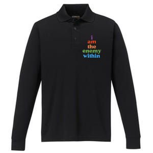 I Am The Enemy Within Vote For Kamala Anti Trump Performance Long Sleeve Polo