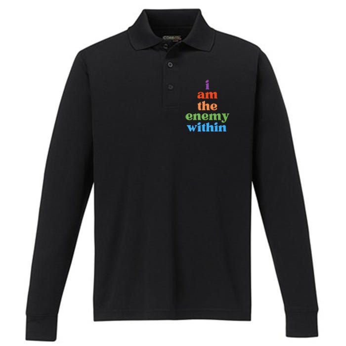 I Am The Enemy Within Vote For Kamala Anti Trump Performance Long Sleeve Polo