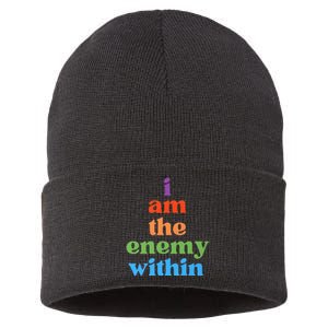 I Am The Enemy Within Vote For Kamala Anti Trump Sustainable Knit Beanie