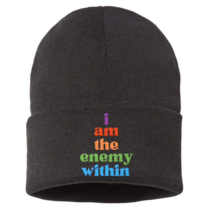 I Am The Enemy Within Vote For Kamala Anti Trump Sustainable Knit Beanie