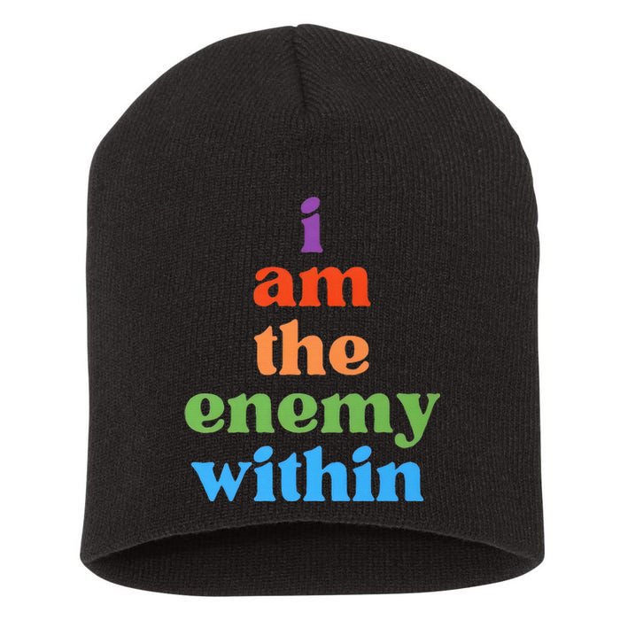 I Am The Enemy Within Vote For Kamala Anti Trump Short Acrylic Beanie