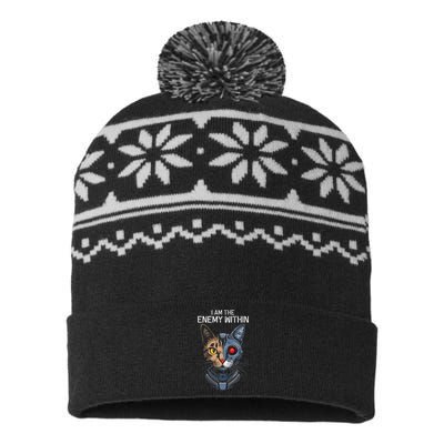 I Am The Enemy Within USA-Made Snowflake Beanie