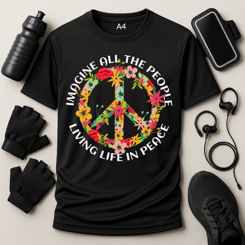 Imagine All The People Living Life In Peace Cooling Performance Crew T-Shirt