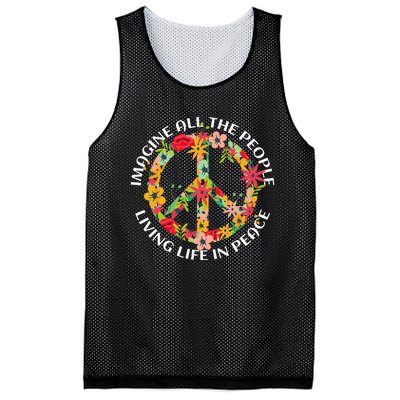 Imagine All The People Living Life In Peace Mesh Reversible Basketball Jersey Tank