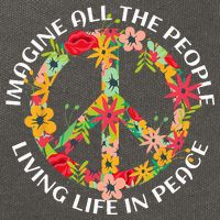 Imagine All The People Living Life In Peace Cotton Canvas Backpack