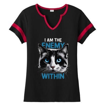 I Am The Enemy Within Ladies Halftime Notch Neck Tee