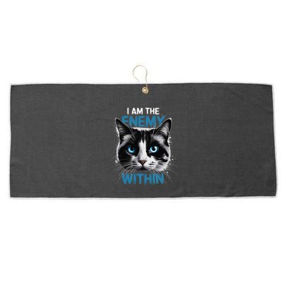 I Am The Enemy Within Large Microfiber Waffle Golf Towel