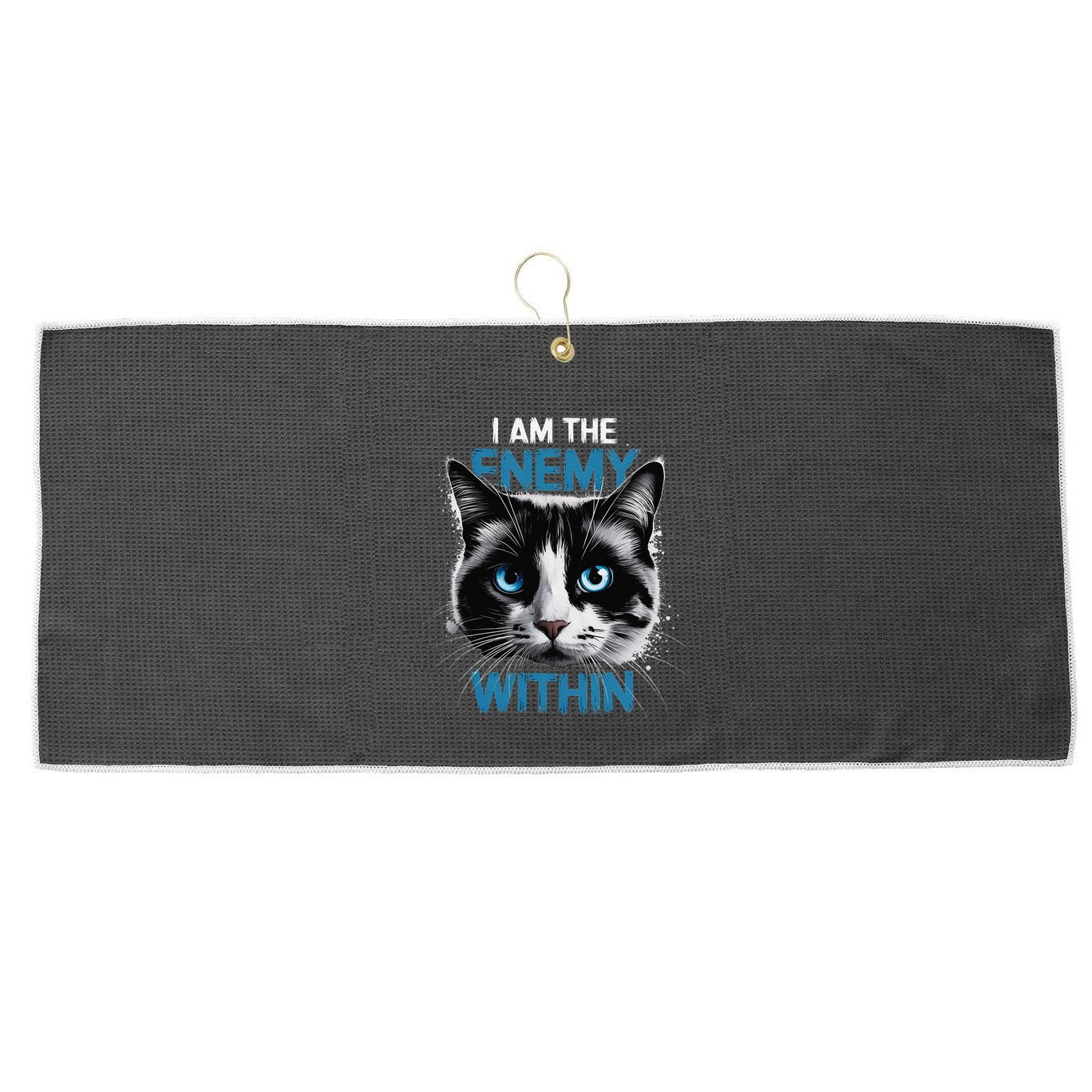 I Am The Enemy Within Large Microfiber Waffle Golf Towel