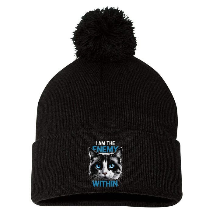 I Am The Enemy Within Pom Pom 12in Knit Beanie