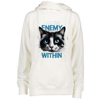 I Am The Enemy Within Womens Funnel Neck Pullover Hood